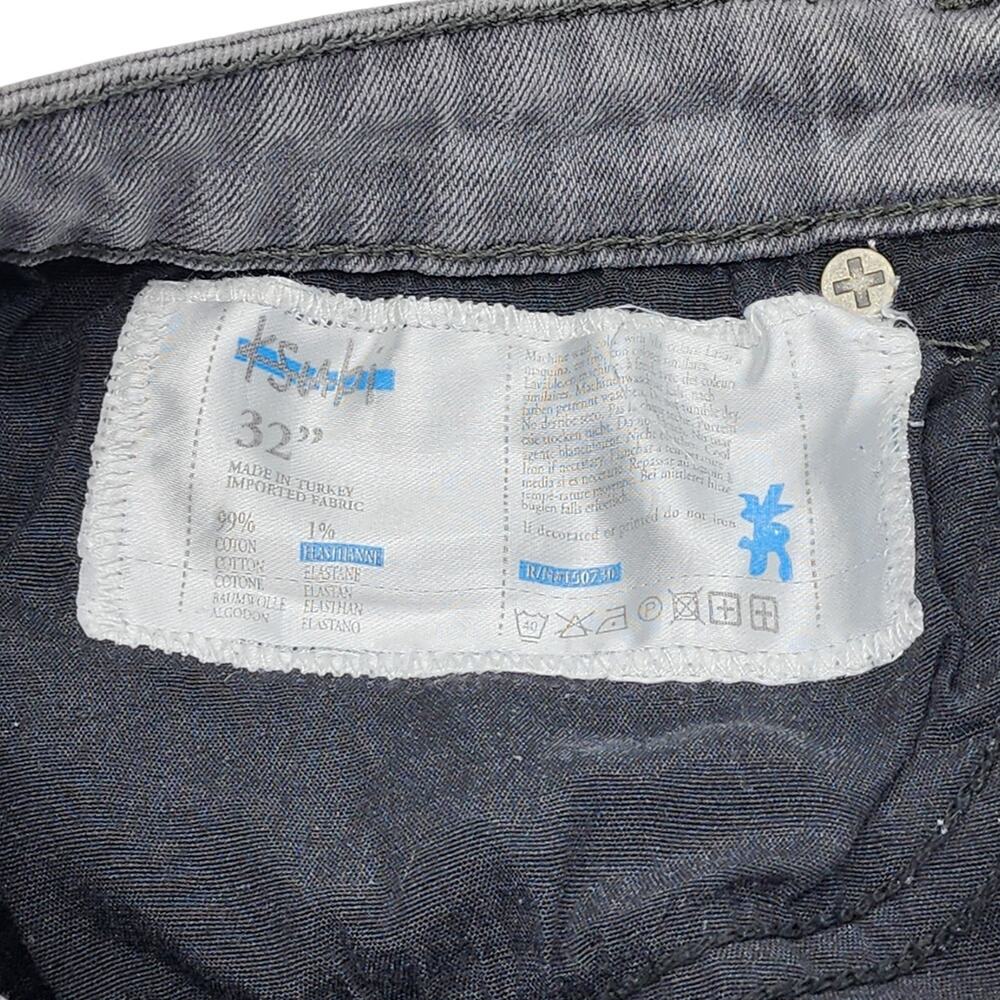 Ksubi Slim Fit KOMFA19858 BLK Men’s Cotton Jeans Gray Black Size 32 - Preowned - Picture 4 of 6